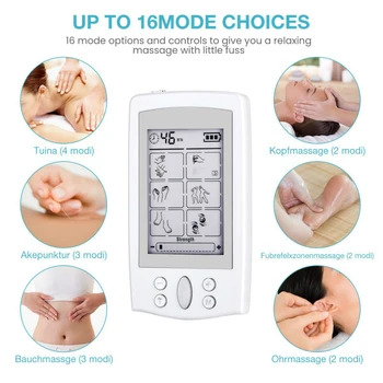 Muskel Terapi Stimulation Ti Enhed Tilstande-Elektrisk Massage til Lindring af Smerter Let Justerbar LCD-Skærm, Silver Grey Kompakt
