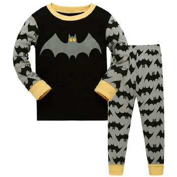 Tegnefilm Bat Mand Pyjamas Sæt Efterår og Vinter Baby Drenge Nattøj Børn Karakter Pyjamas Tøj Pijama Infantil børn nattøj