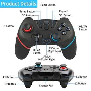 Bluetooth-Pro Controller Til NS-Skifte Nintend Skifte Trådløs Gamepads til at Skifte Til Konsol Spil, USB-Joystick med 6-Akset Håndtag