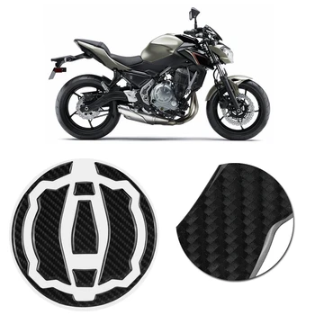 Sort Carbon Fiber Motorcykel Gas Tank Cap-Pad Cover Sticker Decals Til KAWASAKI Z900 Z650 2017-2018 Motorcykel Tilbehør