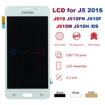 AMOLED-for SAMSUNG Galaxy J5 2016 J510 J510FN J510F J510M J510H /DS LCD-Skærm Touch screen Digitizer Assembly Erstatning 1918