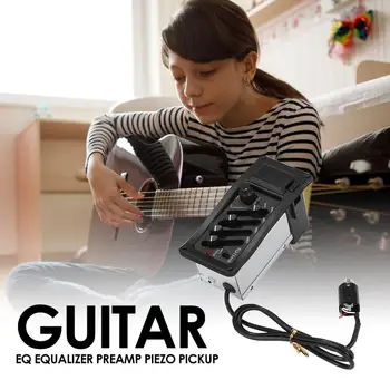 EQ-7545R 4 Bands Equalizer EQ Preamp Piezo Pickup for Guitar Dele, Tilbehør