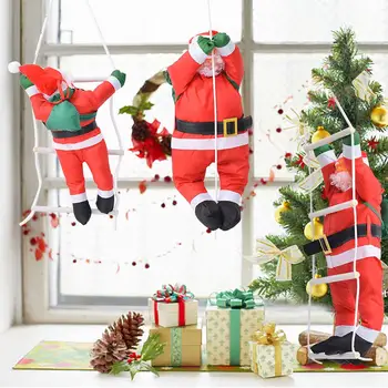 Nye julepynt 50CM stigen/reb klatring Santa Claus vedhæng ferie scene, dekoration hjem juledekoration