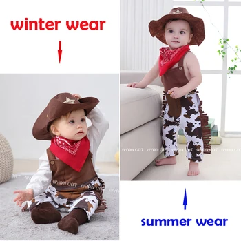 Umorden Cowboy Ko Kostume Dreng Rompers til Baby Drenge Barn Spædbarn, Halloween, Jul, Fødselsdag Cosplay Fancy Kjole