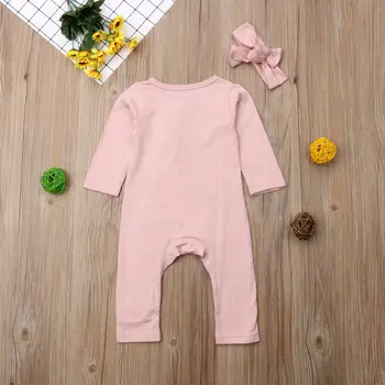 0-24M lille Barn Spædbarn Baby Pige langærmet Romper Buksedragt Tøj Tøj