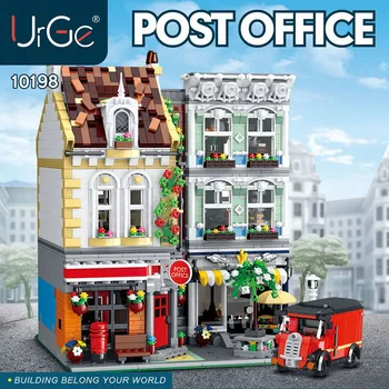3716Pcs Europæiske Street View Post Office Mursten DIY Lille Partikel byggesten Model Plast Montage Pædagogisk Legetøj Gave