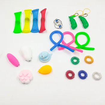 Pille Legetøj Anti-Stress Toy Sæt Elastiske Strenge Mesh Marmor Relief Gave for Voksne Pige Børn Sensoriske Stress Relief Legetøj