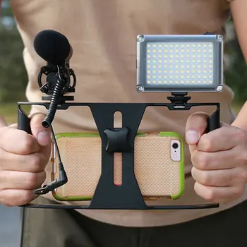Telefon Video Kamera Bur Håndholdte Stabilisator At Lave Film Rig Til SmartPhone Hånd Greb Beslag Mobiltelefon Stabilisator