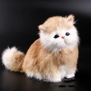 Ægte Hår Elektroniske Kæledyr Katte Dukker Dyr Cat Toy Meowth Børn er Søde Kæledyr Simulering Plys Legetøj Model Ornamenter Xmas Gaver