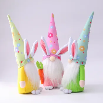 Søde Dværg Påske Rudolf Dukke Gulerod Kanin Elf Grøn Pink Gul Påske Bunny Gave Børn DIY Happy Easter Party Indretning Til Hjemmet