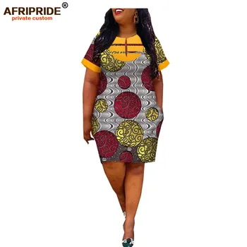 Afripride afrikanske kjoler til kvinder skræddersyet ovenfor knæet længde sommeren kvinder, bomuld, A-line kjole A1925049