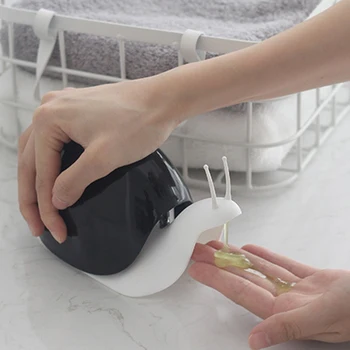 Sneglen sæbe formet flaske tryk på flaske tegnefilm sneglen beholdere til hånd sanitizer Shampoo, shower gel lækagetætte flaske med dispenser