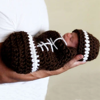 Nyfødte baby foto rekvisitter rugby bold, Amerikansk fodbold udstyr nyfødt fotografering spædbarn tøj toddler billede optagelse baby