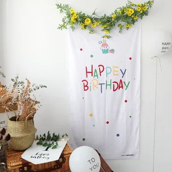 Ins fødselsdag dekoration 100DAYS Høj kvalitet fløjlsbukser stof baggrund børneværelse vægdekoration væggen hænger Tapetet