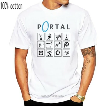 Mænd T-shirt Spil PORTAL 2 T-shirt sjove t-shirt-nyhed tshirt kvinder