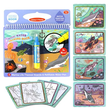Sjove Genanvendelige Vand Tegning, Maleri Doodle Bog med Pen Håndtere for Børn Børn, der Tidlig Pædagogisk Legetøj