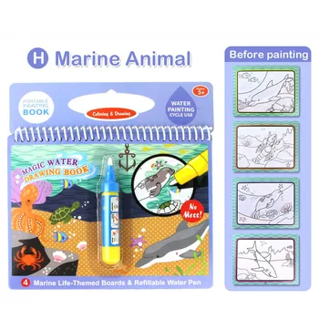 Sjove Genanvendelige Vand Tegning, Maleri Doodle Bog med Pen Håndtere for Børn Børn, der Tidlig Pædagogisk Legetøj