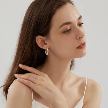 ASHIQI Naturlige Ferskvands Perle Barok Cirkel halskæde 925 Sterling Sølv koreanske mode Smykker til kvinder 2020 trendy