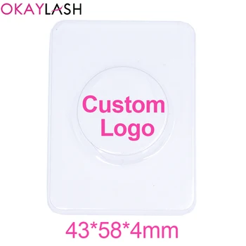 OKAYLASH Brugerdefinerede Logo 50/100Pcs Klart Eyelash Skuffer Gennemsigtig Vipperne Holder Emballage Låget Sag for Engros