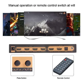 UHD 4Kx2K HDMI True Matrix 6x2 HDMI-Skifte Splitter ARC PIP 4K Audio Extractor HDMI Switcher Video Converter 6 I 2 UD af PC til TV