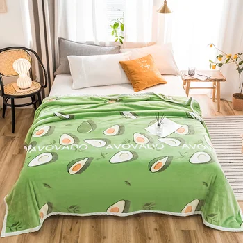 Avocado Høj kvalitet Tykkere lækkert sengetæppe tæppe 200x230cm Høj Tæthed Super Blød Flannel Tæppe til sofaen/Sengen/Bil