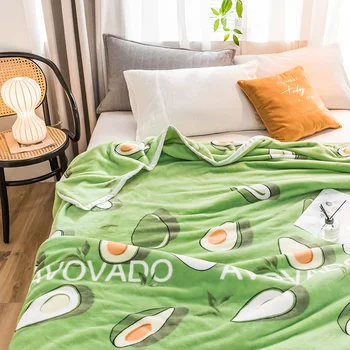 Avocado Høj kvalitet Tykkere lækkert sengetæppe tæppe 200x230cm Høj Tæthed Super Blød Flannel Tæppe til sofaen/Sengen/Bil