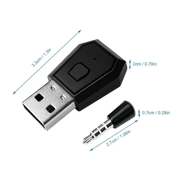 BT Adapter Modtager Trådløse Headset Hovedtelefon Adapter Dongle USB-Adapter, USB-Dongle til PS4 Sort