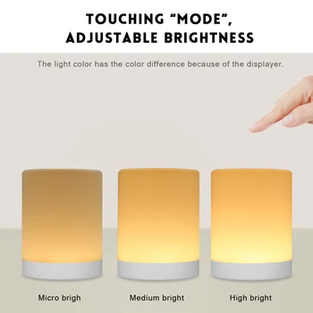 LED-Touch-Kontrol Nat Lys Induktion Lysdæmper Lampe Smart sengelampe Dæmpbar RGB farveskift Genopladelige Smart