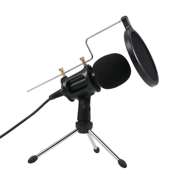 Professionel kondensatormikrofon MikrofonStudio Optagelse Mic Mikrofoner med Mini MIC holder til iPhone Bærbar PC, Tablet