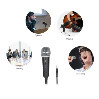 Professionel kondensatormikrofon MikrofonStudio Optagelse Mic Mikrofoner med Mini MIC holder til iPhone Bærbar PC, Tablet