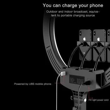 MAMEN 18 tommer Selfie Ring Lys 45cm Video Studie Fotografering Belysning LED Dæmpbar Kamera, Foto fra Youtube Live Streaming Lampe