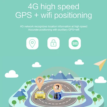 696 T19 4G Kids Smart Ur GPS+WIFI+LBS Tracker Placering SOS-Opkald HD-Video Opkald 730mAh Vandtæt 4G Børn, Smart Ur