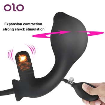 OLO Dildo Vibrator Anal Dilator kan Udvides Vibrerende Anal Plug-Oppustelig Butt Plug Klitoris Stimulation Super Large