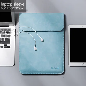 Laptophoes 14 tommer Laptop Sleeve Tilfældet for capa macbook air macbook 13 12 tilfælde macbook air 13 tilfælde laptop sleeve 15.6 PU Læder