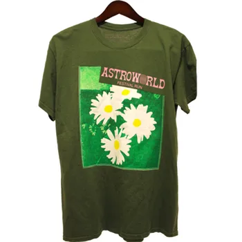 Scott Travis Astroworld Festival Køre Blomst Tee T-shirt Mænd Kvinder 1:1 af Høj Kvalitet Travis Scott T-shirt 198