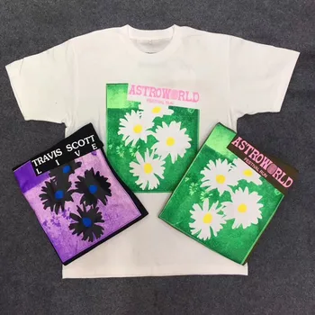 Scott Travis Astroworld Festival Køre Blomst Tee T-shirt Mænd Kvinder 1:1 af Høj Kvalitet Travis Scott T-shirt