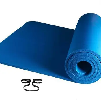 183X61cm Stor Størrelse 10mm Tyk Skridsikker yogamåtte Smagløst Motion Fitness Pilates Camping Fitnesscenter Meditation Sport Pad Med Bandager