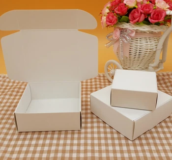 19 størrelser Hvid Karton Kraftpapir bryllup gaveæske,lille hvidt pap papir emballage,Gave, Håndlavet Sæbe, papir, håndværk box 19863