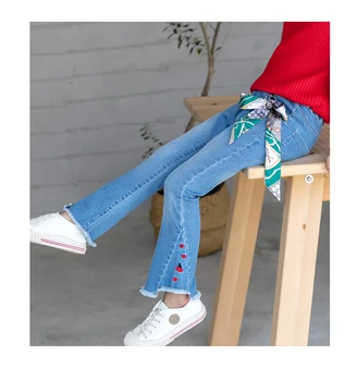 2020 mode pige jeans baby blusset bukser forår og efterår børns jeans brede ben jeans bukser 19914