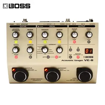 BOSS VE-8 Akustisk Singer-Guitar, Vocal-Processor med 48V Phantom Power Bundle 20056