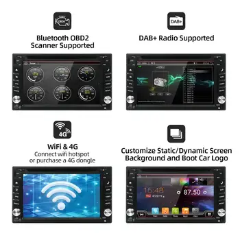 2 din Auto-Car multimedia-Afspiller Quad Core Android 10.0 Radio Stereo-Audio DVD-GPS Navigation Wifi AUX RDS-hovedenheden