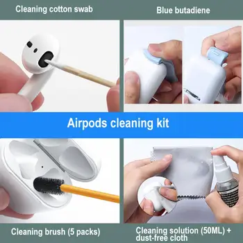 Trådløse Headset Cleaning Kit +Rengøring Løsning +Børste +Rengøring Mudder+ Vatpind Til Airpods Tastatur Smart Digital Udstyr 20186