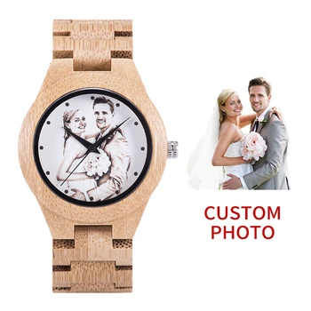 часы мужские BOBO FUGL Gratis Udskrive Dit Foto med Fuld Bambus Par Tilpassede Jubilæum armbåndsur Femenino Masculino Reloj De Dama 20200