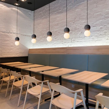 Nordisk design cement pendel moderne enkle, kreative spisestue køkken glas ampel restaurant cafe industriel lampe 20213