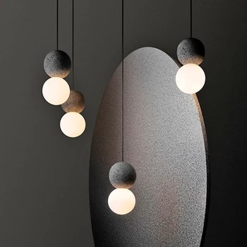 Nordisk design cement pendel moderne enkle, kreative spisestue køkken glas ampel restaurant cafe industriel lampe