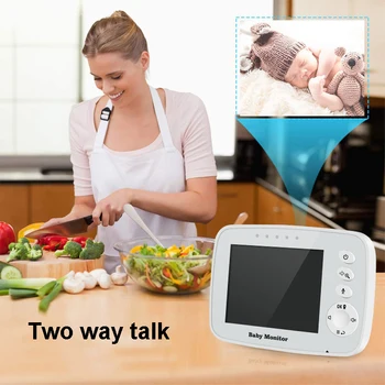 3,2 Tommer Trådløs babyalarm LCD-Skærm Spædbarn Night Vision Kamera Temperatur Sensor Understøtter Ryster Hovedet Rotation 20264