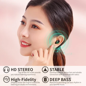 TWS Trådløse In-ear Høretelefoner, Earbuds High Fidelity Stereo Vandtæt Touch Mini Sport Bluetooth Hovedtelefoner 5.0
