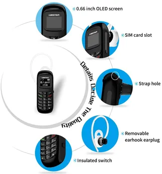 L8STAR BM70 BM50 Stereo GTstar Trådløse Bluetooth-hovedtelefoner Hovedtelefoner BT Dialer ublokeret smart mini mobiltelefon SIM-bm10 HIFI