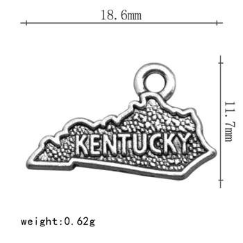 Min form Vintage 2 Sider Kentucky USA Stat Kort Charme 30stk en masse 20430