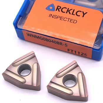 10stk RCKLCY WNMG080408 R-S FT1125 Hårdt værktøjer i Rustfrit Stål Behandling Dreje Kedeligt CNC-Værktøjer Cement Hårdmetal Skær